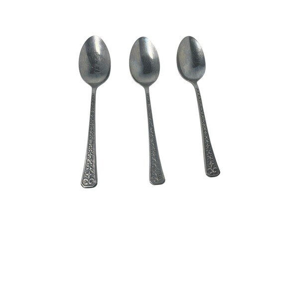 VTG INTERPUR Florenz Stainless Flatware Korea Floral Daisy Fleur de Lis Lot (13) - Picture 5 of 16